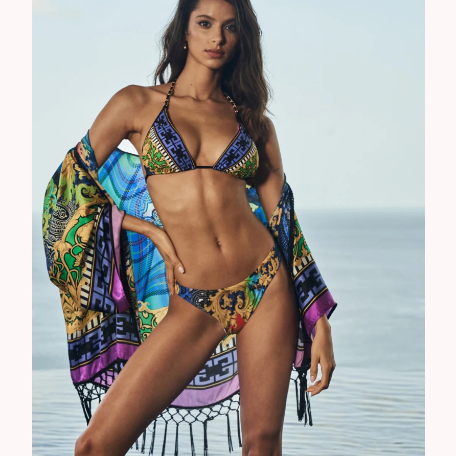 Sauvage Multicolor Patterned Bikini Set Size Small